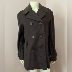 Lands' End Women's Dark Brown Pea Coat